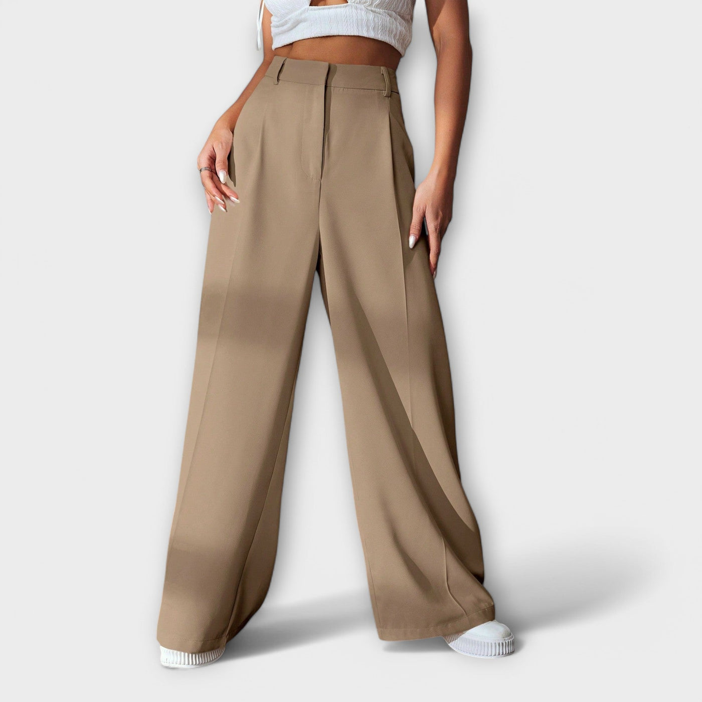 Wide Women's Trousers with High Waist