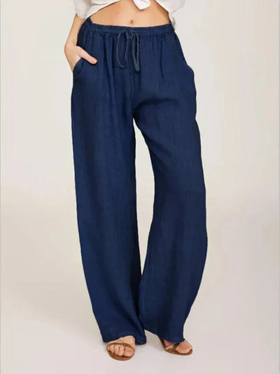 Clara | Wide-Leg Linen and Cotton Pants
